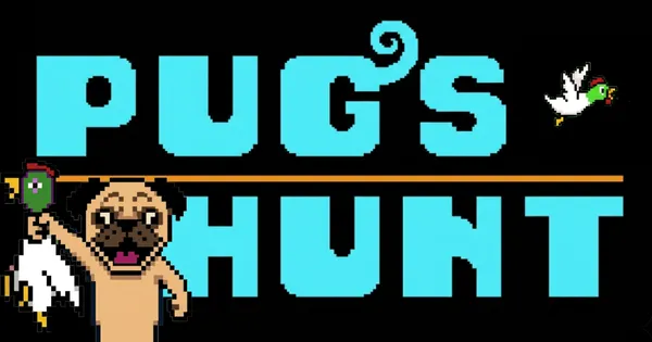 Pug's Hunt — a retro Duck Hunt-style browser game controlled by webcam hand tracking